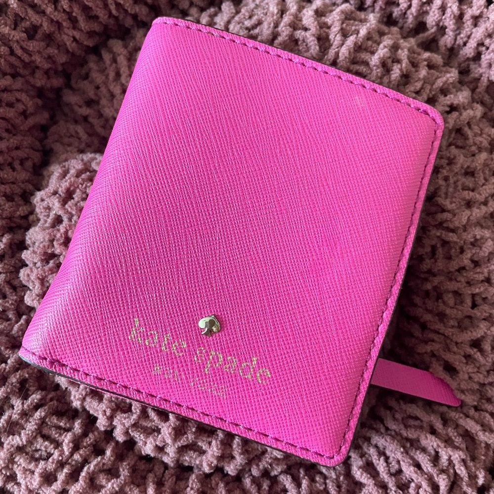 Kate Spade Small Pink Compact Bifold Wallet